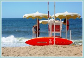 Lifeguard station on a beach in the Algarve
